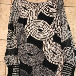 Alfani Black and White Holiday Blouse